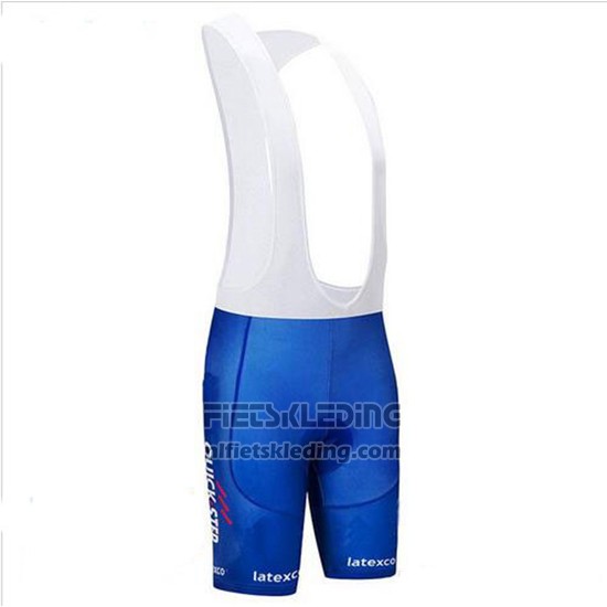 2018 Fietskleding Quick Step Floors Blauw en Wit Korte Mouwen en Koersbroek